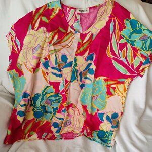 HAPTICS by HOLLY HARPER bright & fun multicolored blouse Women's size small EUC